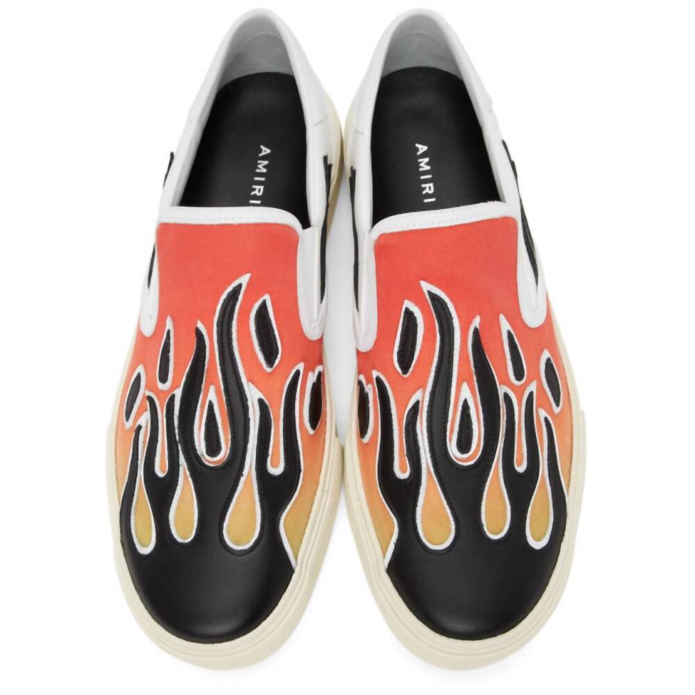 NEW AMIRI men's flame slip on sneakers in multicolor black white - Picture 5 of 5